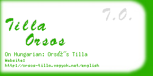 tilla orsos business card
